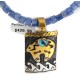 12kt Gold Filled and .925 Sterling Silver Handmade Bear Certified Authentic Navajo Natural Turquoise and Lapis Native American Necklace 15036-40-10225