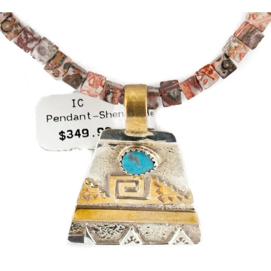 12kt Gold Filled and .925 Sterling Silver Handmade Certified Authentic Navajo Turquoise Jasper Native American Necklace 740103-63-7501003 12kt Gold Filled and .925 Sterling Silver Handmade Certified Authentic Navajo Turquoise Jasper Native American Necklace 740103-63-7501003