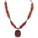 Certified Authentic Navajo .925 Sterling Silver Natural Turquoise Coral Hematite Native American Necklace 25215-102