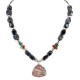 Certified Authentic Navajo .925 Sterling Silver Natural Turquoise Red Jasper Agate Native American Necklace 15409-38