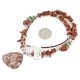 Certified Authentic Navajo .925 Sterling Silver Natural Turquoise Red Jasper Goldstone Native American Necklace 15218-9