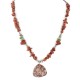 Certified Authentic Navajo .925 Sterling Silver Natural Turquoise Red Jasper Goldstone Native American Necklace 15218-9