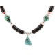 Certified Authentic Navajo .925 Sterling Silver Natural Graduated Melon Shell and Turquoise Native American Necklace 18132