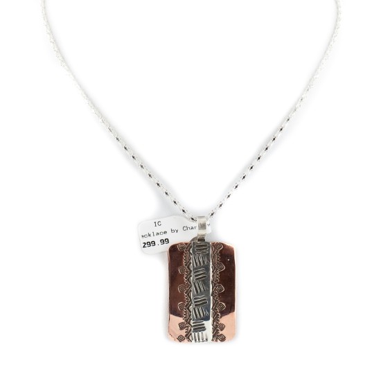Navajo .925 Sterling Silver Handmade Certified Authentic Pure Copper Native American Necklace 17035 Navajo .925 Sterling Silver Handmade Certified Authentic Pure Copper Native American Necklace 17035
