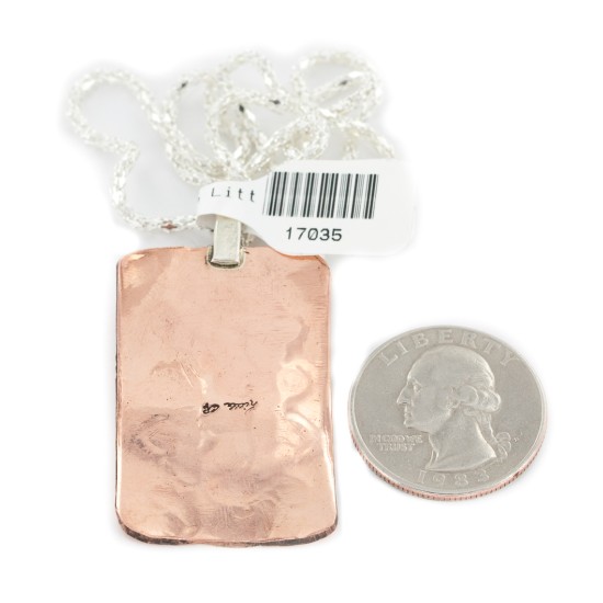 Navajo .925 Sterling Silver Handmade Certified Authentic Pure Copper Native American Necklace 17035 Navajo .925 Sterling Silver Handmade Certified Authentic Pure Copper Native American Necklace 17035