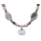 Bear Certified Authentic Navajo .925 Sterling Silver Natural Agate Native American Necklace 15155-6