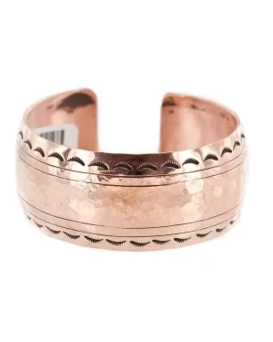 Certified Authentic Hammered Handmade Navajo Pure Copper Native American Bracelet 12963-1