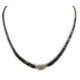 Certified Authentic Navajo .925 Sterling Silver Natural Dark Graduated Heishi and Turquoise Native American Necklace 15262-55
