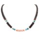 Certified Authentic Navajo .925 Sterling Silver Natural Graduated Melon Shell Turquoise Native American Necklace 15292-6