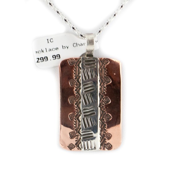 Navajo .925 Sterling Silver Handmade Certified Authentic Pure Copper Native American Necklace 17035 Navajo .925 Sterling Silver Handmade Certified Authentic Pure Copper Native American Necklace 17035