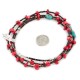 2 Strand Certified Authentic Navajo .925 Sterling Silver Natural Turquoise Coral Native American Necklace 15562-33