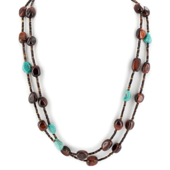 2 Strand Certified Authentic Navajo .925 Sterling Silver Natural Tigers Eye Heishi Native American Necklace 15269-16 2 Strand Certified Authentic Navajo .925 Sterling Silver Natural Tigers Eye Heishi Native American Necklace 15269-16