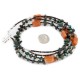 2 Strand Certified Authentic Navajo .925 Sterling Silver Natural Turquoise Agate Native American Necklace 750106-44