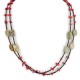 2 Strand Certified Authentic Navajo .925 Sterling Silver Natural Turquoise Coral Native American Necklace 750106-87