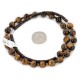 Certified Authentic Navajo .925 Sterling Silver Natural Tigers Eye Heishi Native American Necklace 25307