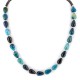 Certified Authentic Navajo .925 Sterling Silver Heishi Dyed Agate Native American Necklace 25310-2