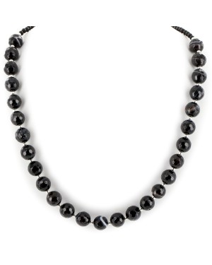 Navajo .925 Sterling Silver Natural Agate Black Onyx Necklace NB160109011903 Navajo .925 Sterling Silver Natural Agate Black Onyx Necklace NB160109011903
