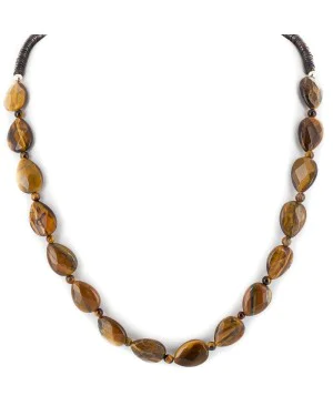 Navajo .925 Sterling Silver Natural Tigers Eye Heishi Necklace 25307-4 Navajo .925 Sterling Silver Natural Tigers Eye Heishi Necklace 25307-4