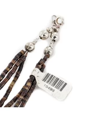 3 Strand Necklace Certified Authentic Navajo .925 Sterling Silver Natural Multicolor Stones Native American 15486-100 3 Strand Necklace Certified Authentic Navajo .925 Sterling Silver Natural Multicolor Stones Native American 15486-100