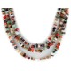 3 Strand Certified Authentic Navajo .925 Sterling Silver Natural Multicolor Stones Native American Necklace 15863-5