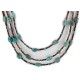 3 Strand Certified Authentic Navajo .925 Sterling Silver Natural Turquoise Native American Necklace 15585-81 3 Strand Certified Authentic Navajo .925 Sterling Silver Natural Turquoise Native American Necklace 15585-81