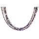 3 Strand Certified Authentic .925 Sterling Silver Navajo Natural Turquoise and Amethyst Native American Necklace 15984-41 3 Strand Certified Authentic .925 Sterling Silver Navajo Natural Turquoise and Amethyst Native American Necklace 15984-41