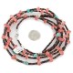 3 Strand Certified Authentic Navajo .925 Sterling Silver Natural Turquoise Pink Quartz Native American Necklace 15297-117