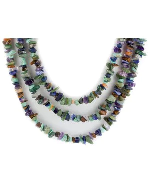 3 Strand Certified Authentic Navajo .925 Sterling Silver Natural Multicolor Stones Turquoise Amethyst Black Onyx Jade Quartz Native American Necklace 1530-112 3 Strand Certified Authentic Navajo .925 Sterling Silver Natural Multicolor Stones Turquoise Amethyst Black Onyx Jade Quartz Native American Necklace 1530-112