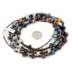 3 Strand Certified Authentic Navajo .925 Sterling Silver Natural Turquoise Multicolor Stones Native American Necklace 750107-66