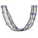 3 Strand Certified Authentic Navajo .925 Sterling Silver Natural Turquoise Lapis Native American Necklace 18110-40