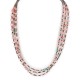 3 Strand Certified Authentic Navajo .925 Sterling Silver Natural Pink Quartz Native American Necklace 15649-115 Clearance 15649-115 15649-115 (by LomaSiiva)