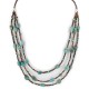 3 Strand Certified Authentic Navajo .925 Sterling Silver Natural Turquoise Native American Necklace 15585-81
