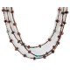 3 Strand Certified Authentic Navajo .925 Sterling Silver Natural Turquoise Tigers Eye Native American Necklace 15401-150