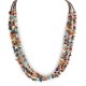 3 Strand Necklace Certified Authentic Navajo .925 Sterling Silver Natural Multicolor Stones Native American  15486-100