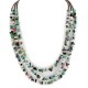 3 Strand Navajo .925 Sterling Silver Turquoise Amethyst Tigers Eye Jade Lapis Necklace NB160108033848