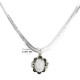 .925 Sterling Silver Certified Authentic Navajo White Howlite Native American Necklace 12908-4