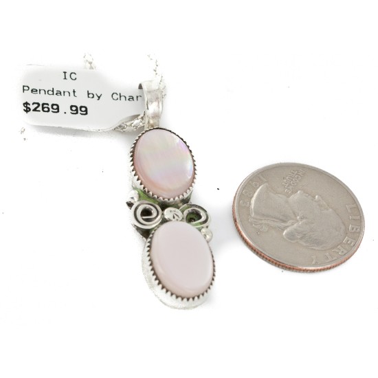 .925 Sterling Silver Certified Authentic Navajo Natural Mother of Pearl Native American Necklace 12910-1 .925 Sterling Silver Certified Authentic Navajo Natural Mother of Pearl Native American Necklace 12910-1