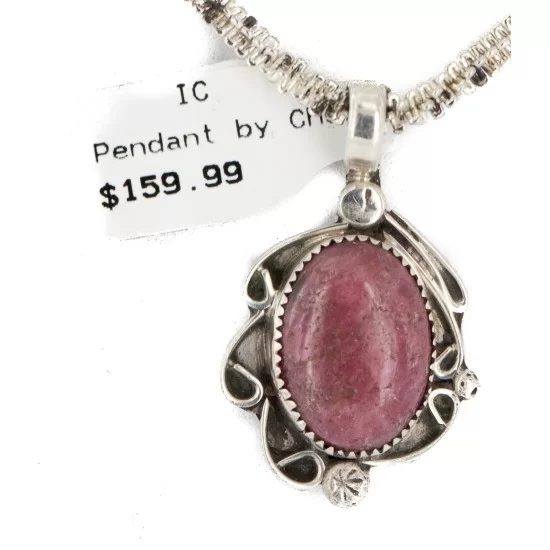 .925 Sterling Silver Certified Authentic Navajo Natural Charoite Native American Necklace 12908-9 .925 Sterling Silver Certified Authentic Navajo Natural Charoite Native American Necklace 12908-9