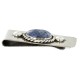Certified Authentic Handmade Navajo Nickel and .925 Sterling Silver Natural Lapis Native American Money Clip 11250-2