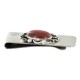 Handmade Certified Authentic Navajo Nickel and .925 Sterling Silver Natural Red Jasper Native American Money Clip 11250-3
