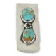 Handmade Certified Authentic Navajo Nickel and .925 Sterling Silver Natural Turquoise Native American Money Clip 11240-1