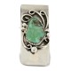 Handmade Certified Authentic Navajo Nickel and .925 Sterling Silver Natural Turquoise Native American Money Clip 11249-1