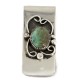 Handmade Certified Authentic Navajo Nickel and .925 Sterling Silver Natural Turquoise Native American Money Clip 11250-6