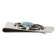 Handmade Certified Authentic Navajo Nickel and .925 Sterling Silver Natural Turquoise Native American Money Clip 11250-7