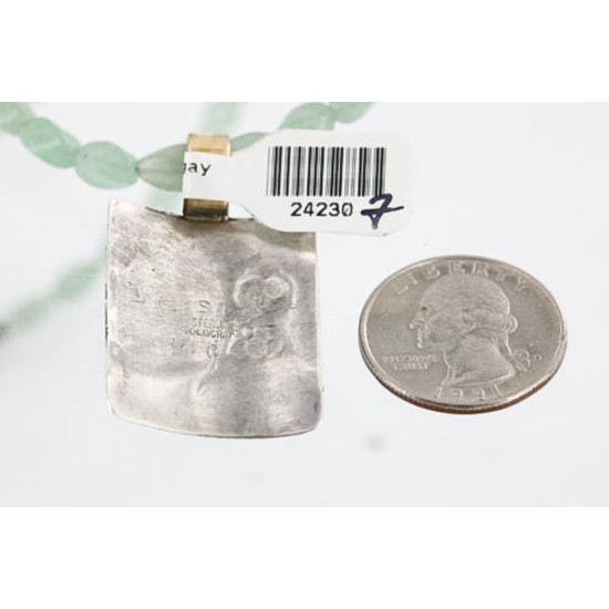 12kt Gold Filled .925 Sterling Silver Handmade Certified Authentic Navajo LADY WEAVING RUG Turquoise Native American Necklace 371013334912 12kt Gold Filled .925 Sterling Silver Handmade Certified Authentic Navajo LADY WEAVING RUG Turquoise Native American Necklace 371013334912