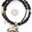 12kt Gold Filled .925 Sterling Silver Handmade Horse Certified Authentic Navajo SPIDER W Turquoise Native American Necklace 371039212501