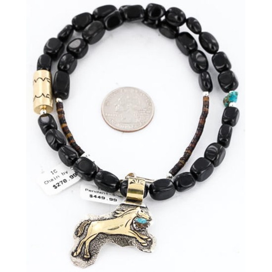 12kt Gold Filled .925 Sterling Silver Handmade Horse Certified Authentic Navajo SPIDER W Turquoise Native American Necklace 371039212501 12kt Gold Filled .925 Sterling Silver Handmade Horse Certified Authentic Navajo SPIDER W Turquoise Native American Necklace 371039212501