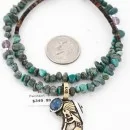 12kt Gold Filled .925 Sterling Silver Handmade KOKOPELLI Certified Authentic Navajo Denim Lapis Native American Necklace 390836053565