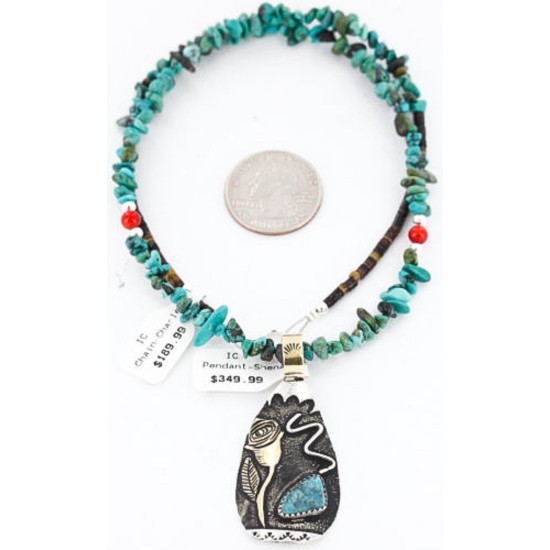 12kt Gold Filled .925 Sterling Silver Handmade Rose Certified Authentic Navajo Turquoise Native American Necklace 390821454540 12kt Gold Filled .925 Sterling Silver Handmade Rose Certified Authentic Navajo Turquoise Native American Necklace 390821454540