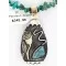 12kt Gold Filled .925 Sterling Silver Handmade Rose Certified Authentic Navajo Turquoise Native American Necklace 390821454540